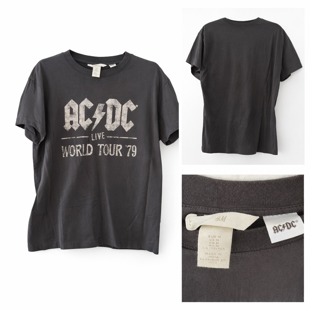 🎸 H&M x AC/DC “Live World Tour ‘79” Graphic Tee – Size Medium